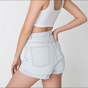 Highwaisted American apparel light denim shorts